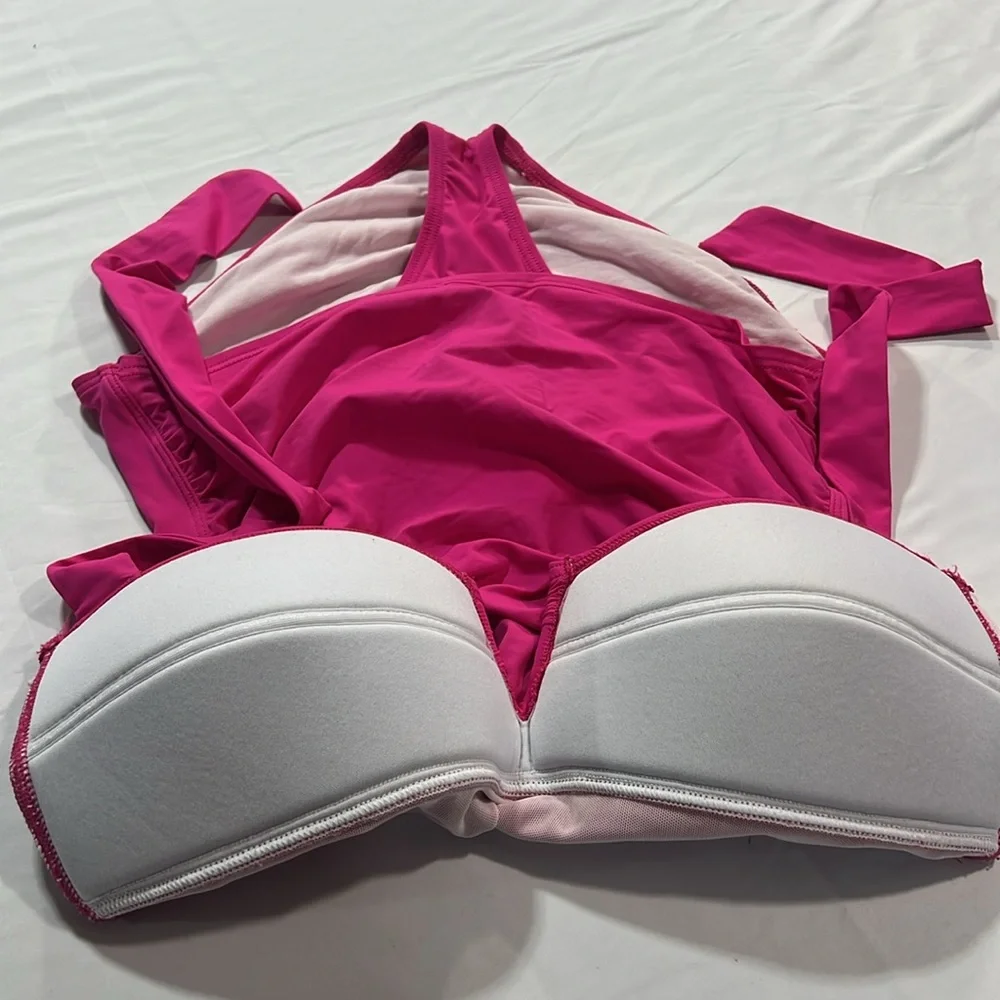 Tommy Bahama one piece pink swimsuit size 14 - Picture 8 of 10